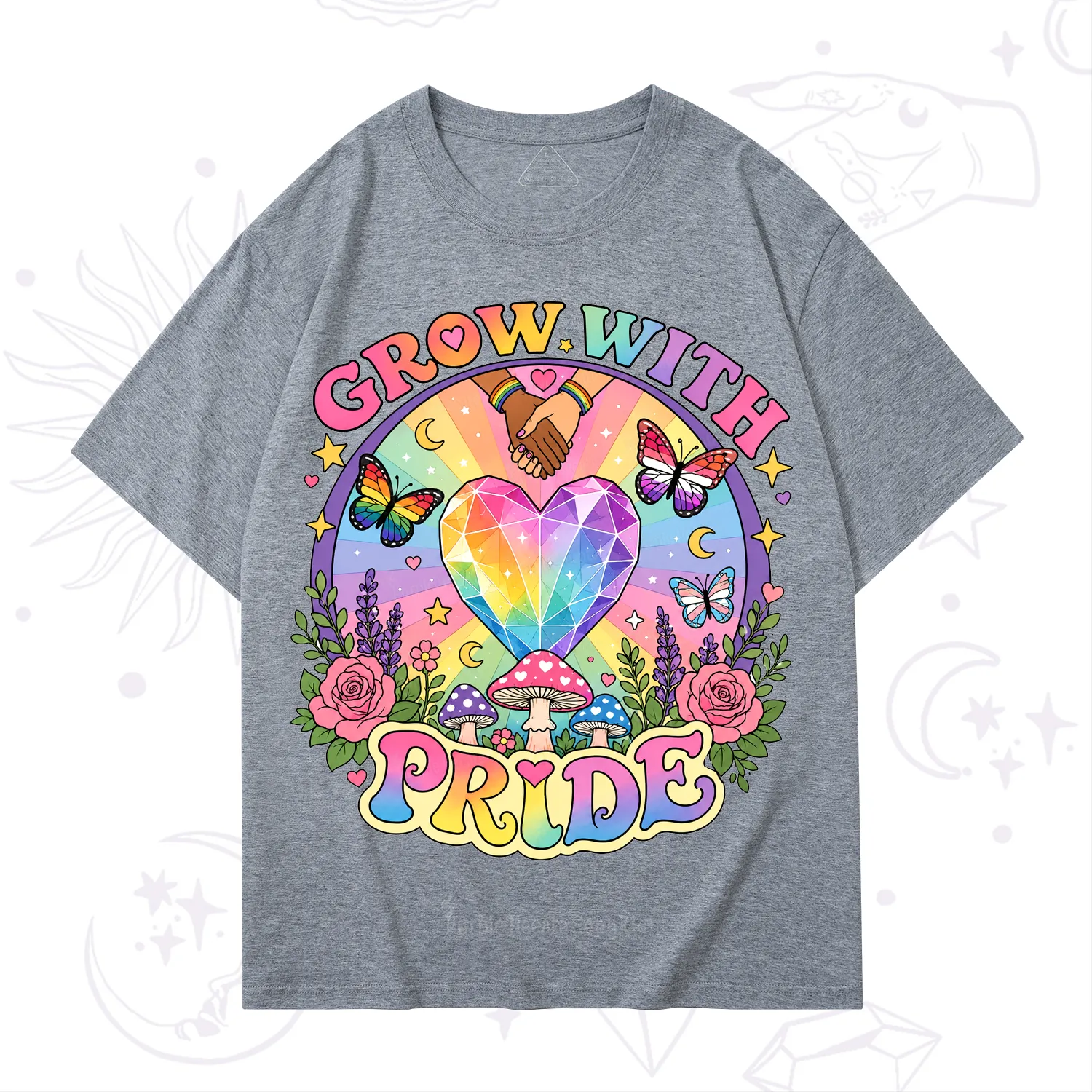 Purplehecate Grow With Pride Rainbow Heart T-Shirt