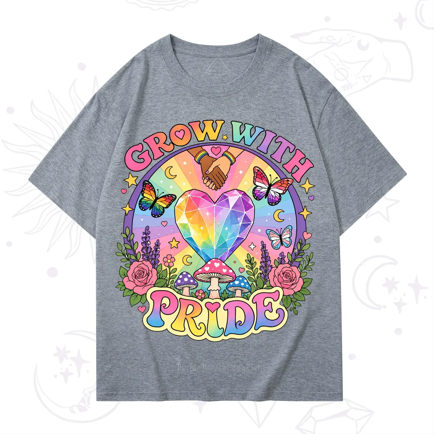 Purplehecate Grow With Pride Rainbow Heart T-Shirt