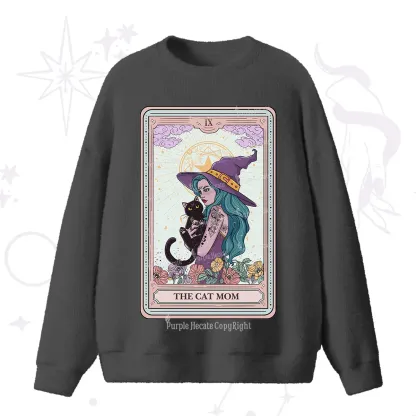 Purplehecate The Gothic Cat Mom Tarot Fuzzy Ugly Sweater