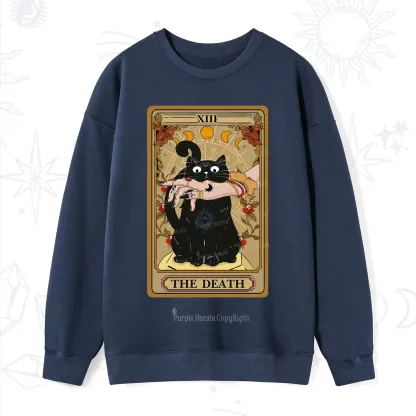 Purplehecate The Death Tarot Black Cat Sweatshirt