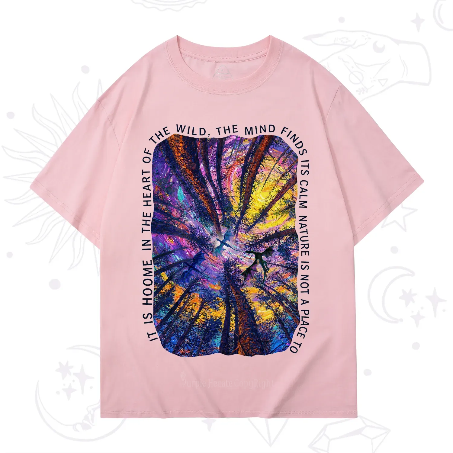 Purplehecate Forest Mindscape Night Sky T-Shirt