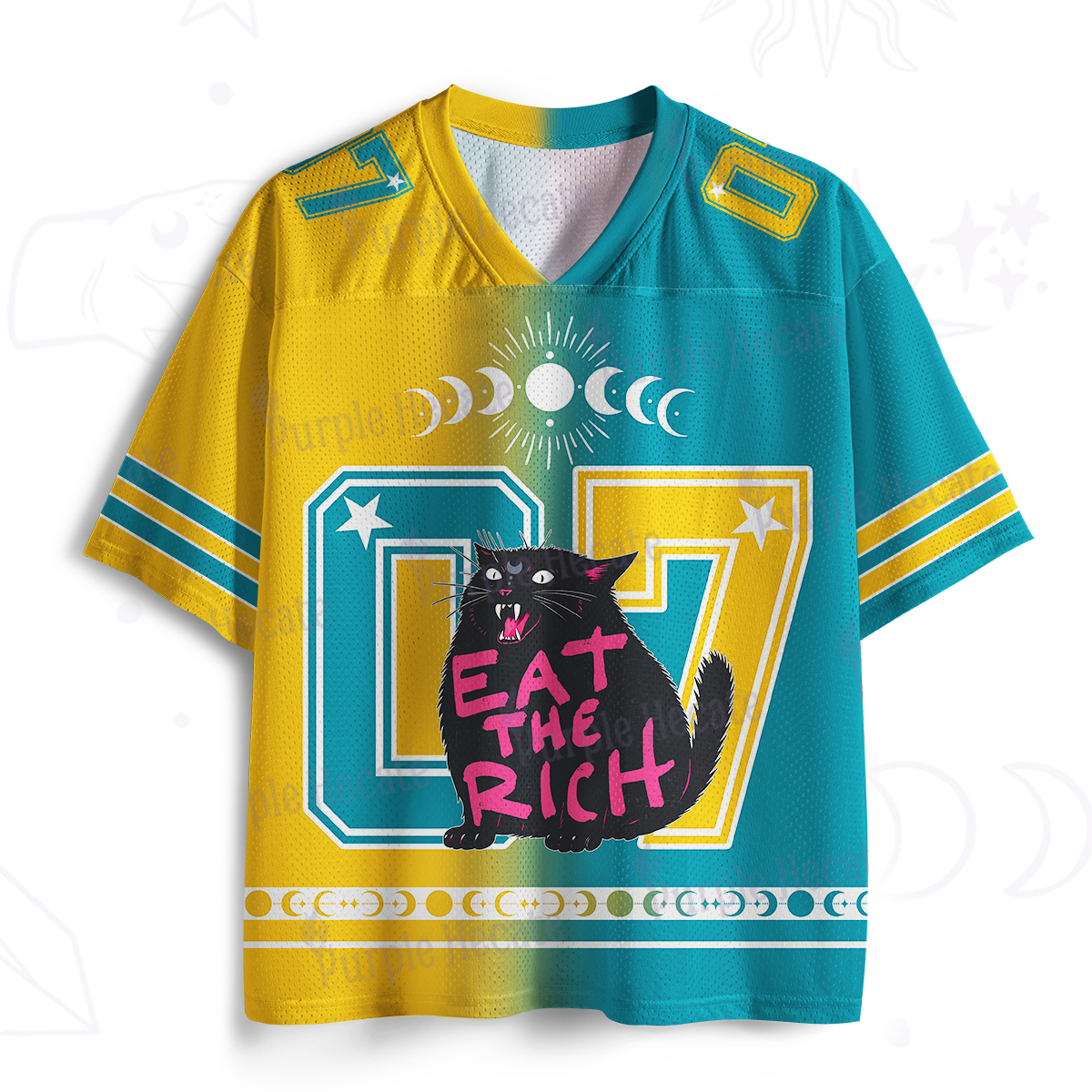 Purplehecate Eat The Rich Cat Mesh Jersey