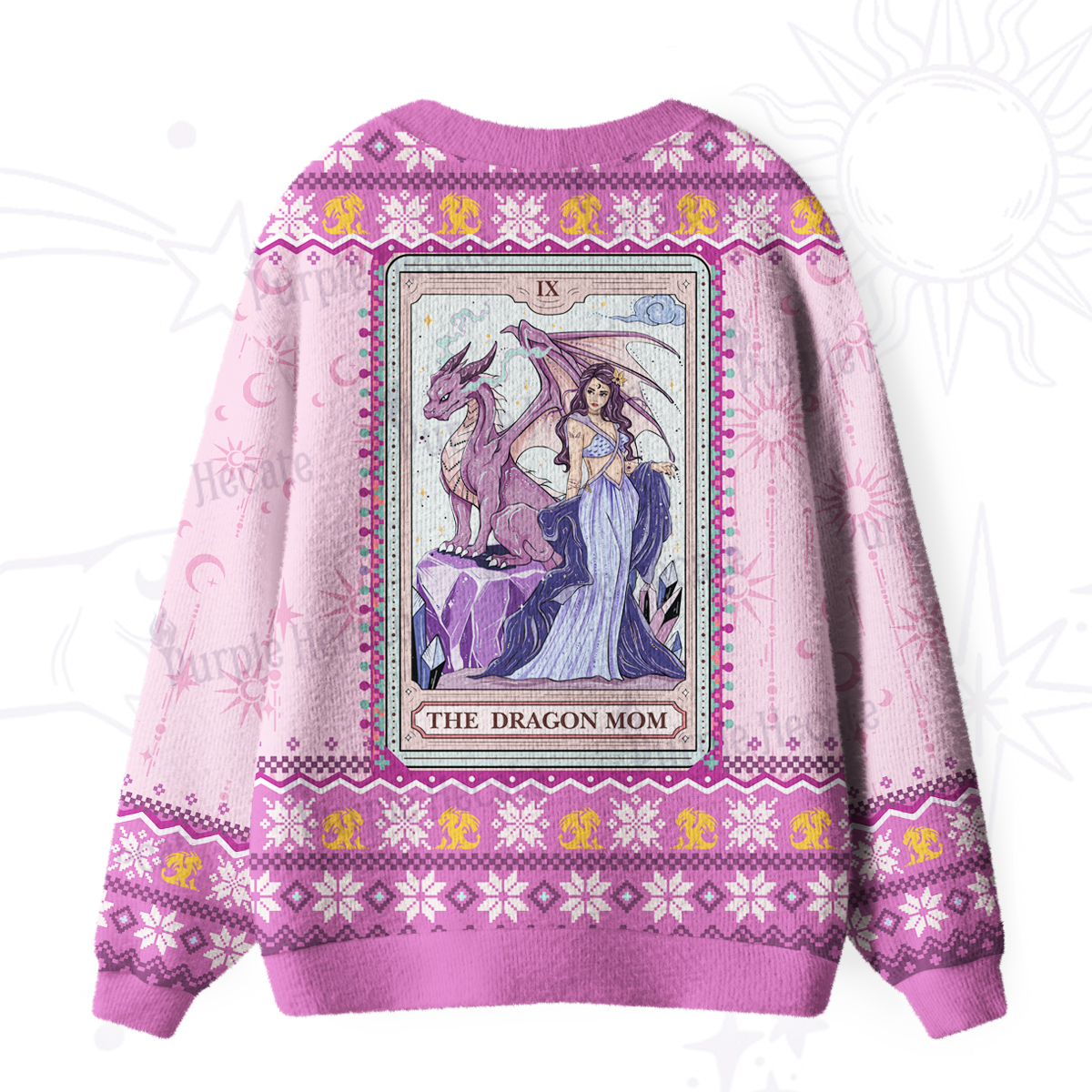 Purplehecate The Dragon Tarot Ugly Cardigan Sweaters