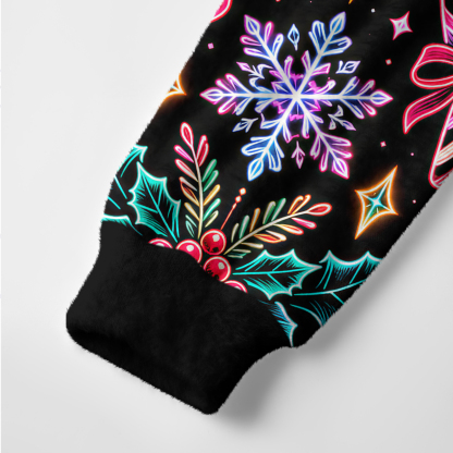 Purplehecate Neon Magic Snowmen Holiday Ugly Cardigan Sweaters