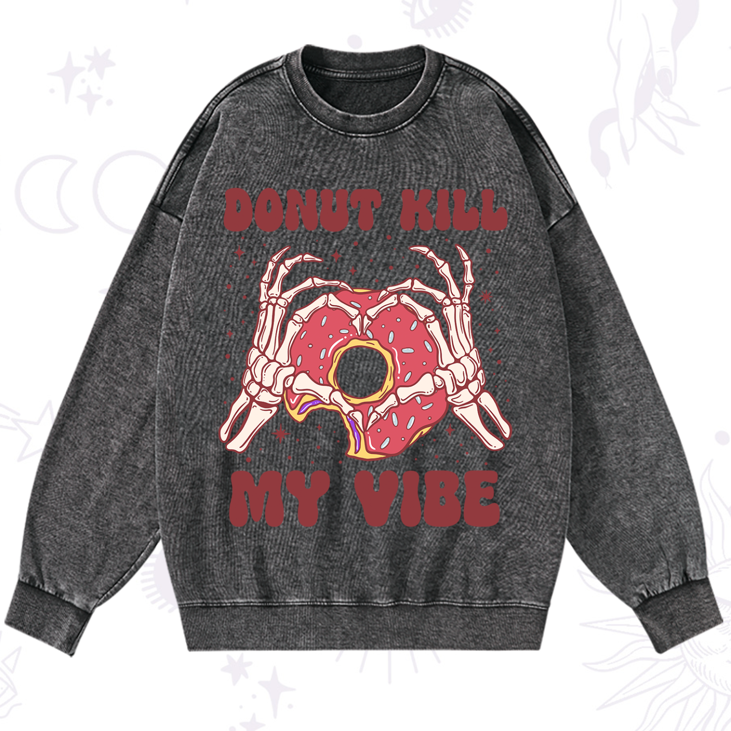 Magic Purplehecate Donut Kill My Vibe Washed Sweatshirt