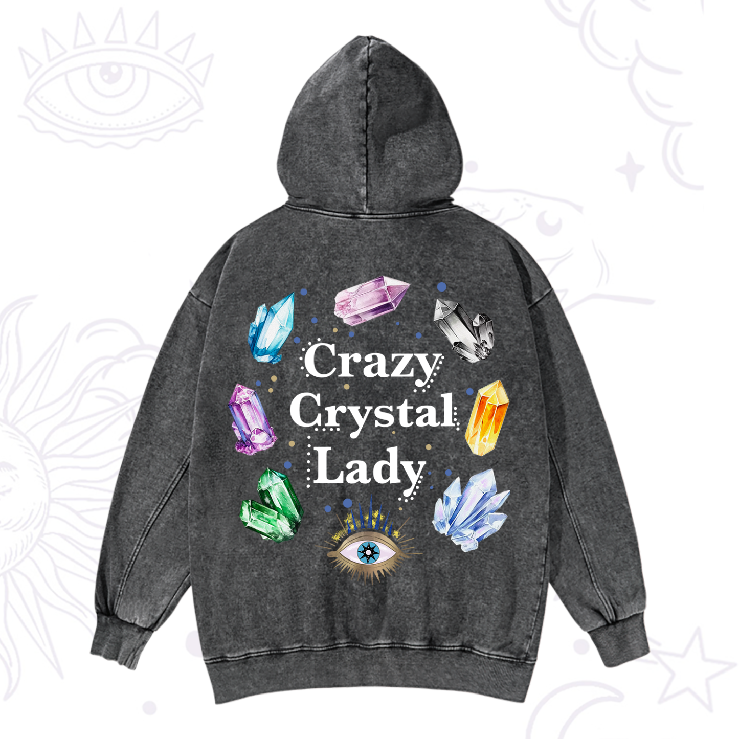 Magic Purplehecate Crazy Crystal Lady Washed Hoodie