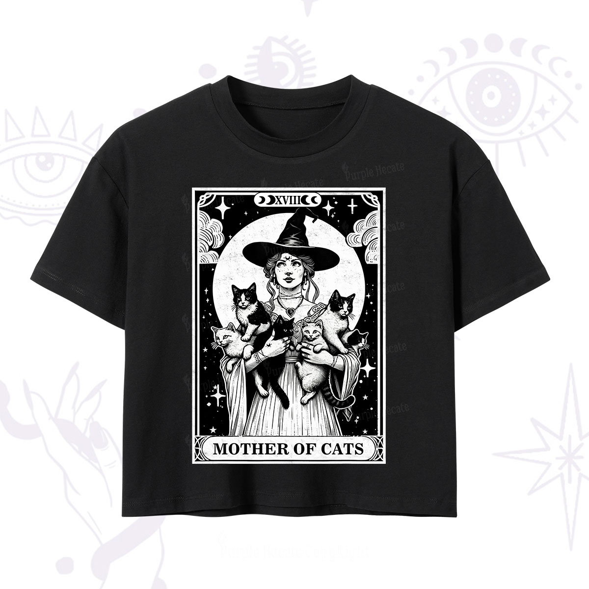 Purplehecate The Mother of Cats Tarot Crop T-Shirt