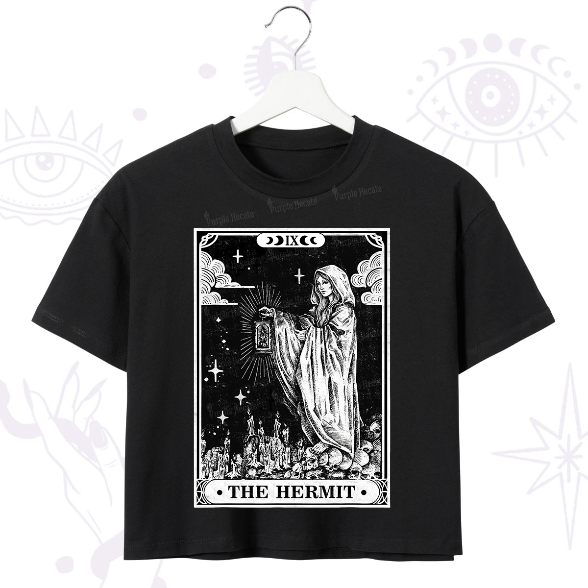 Purplehecate The Hermit Goddess Tarot Card Crop T-Shirt