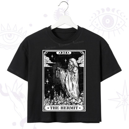 Purplehecate The Hermit Goddess Tarot Card Crop T-Shirt