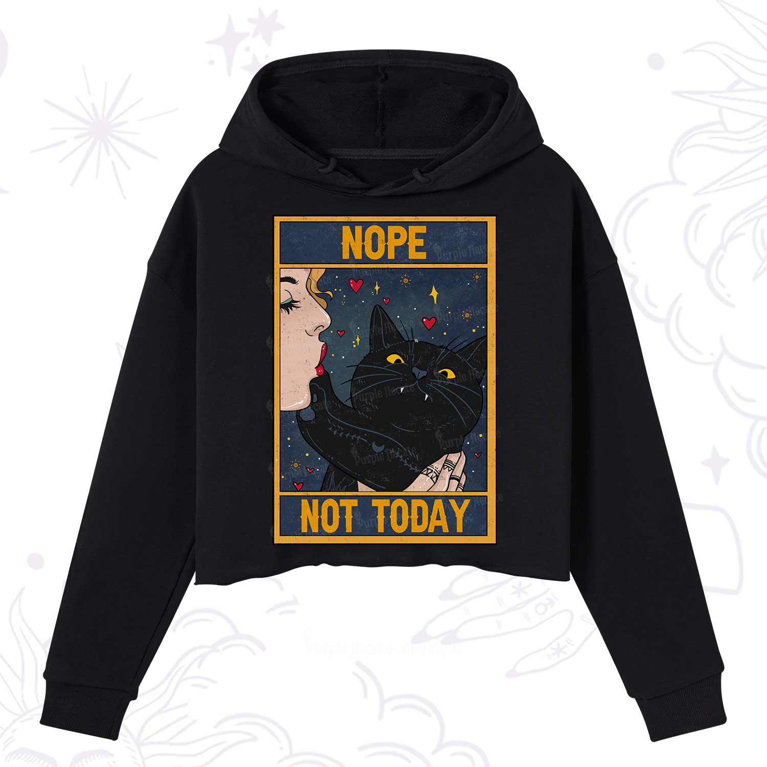 Purplehecate The Nope Not Today Tarot Crop Hoodie