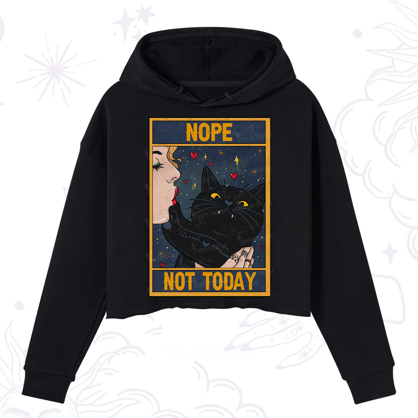 Purplehecate The Nope Not Today Tarot Crop Hoodie