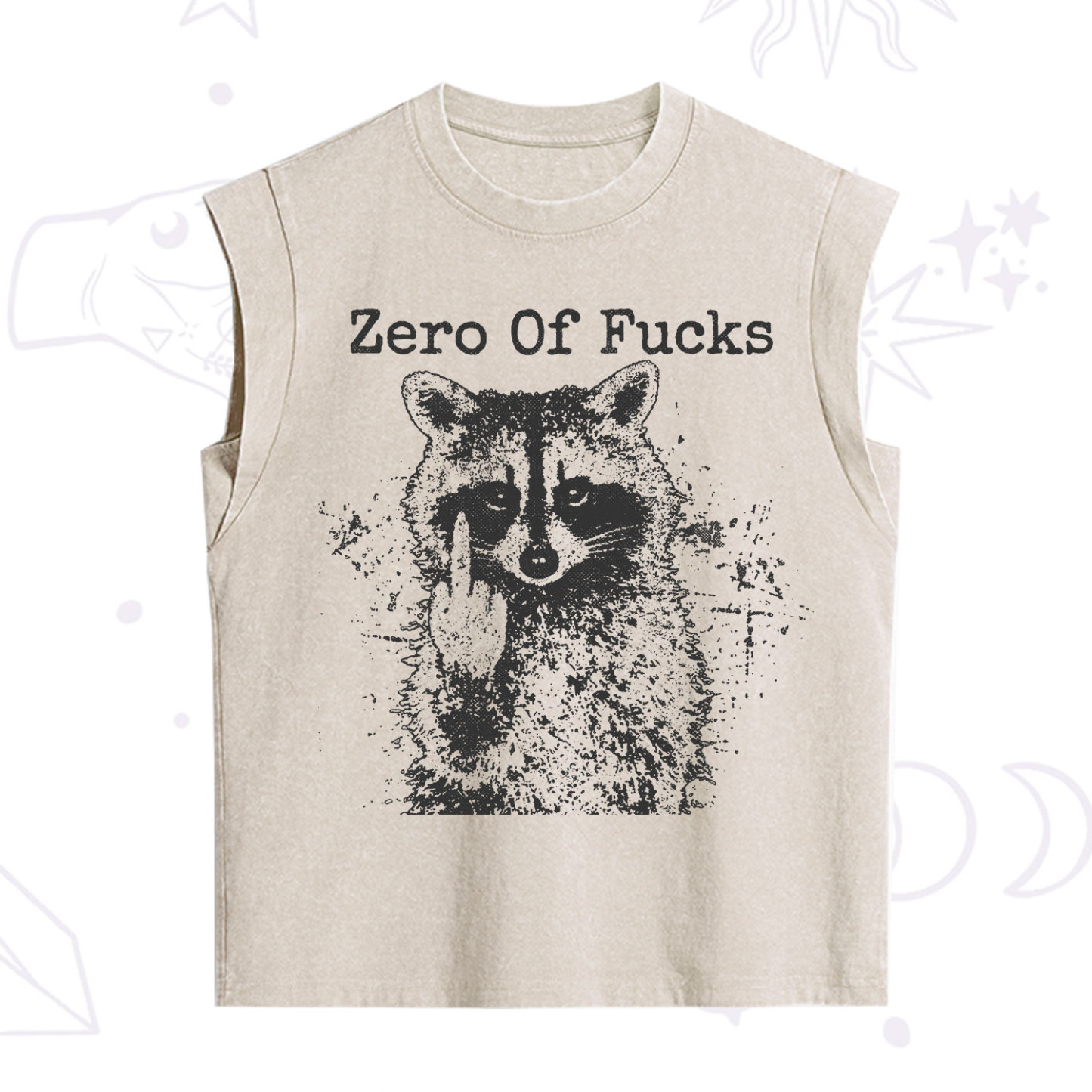 Purplehecate Zero Of Fucks Raccoon Vintage Washed Tank