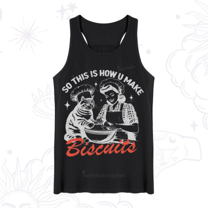 Purplehecate Funny Cat Baking Biscuits Tank