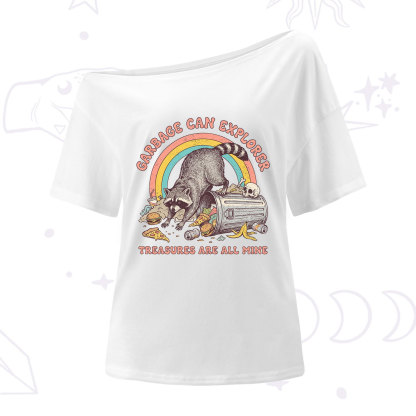 Purplehecate Garbage Can Explorer Raccoon One Shoulder T-Shirt