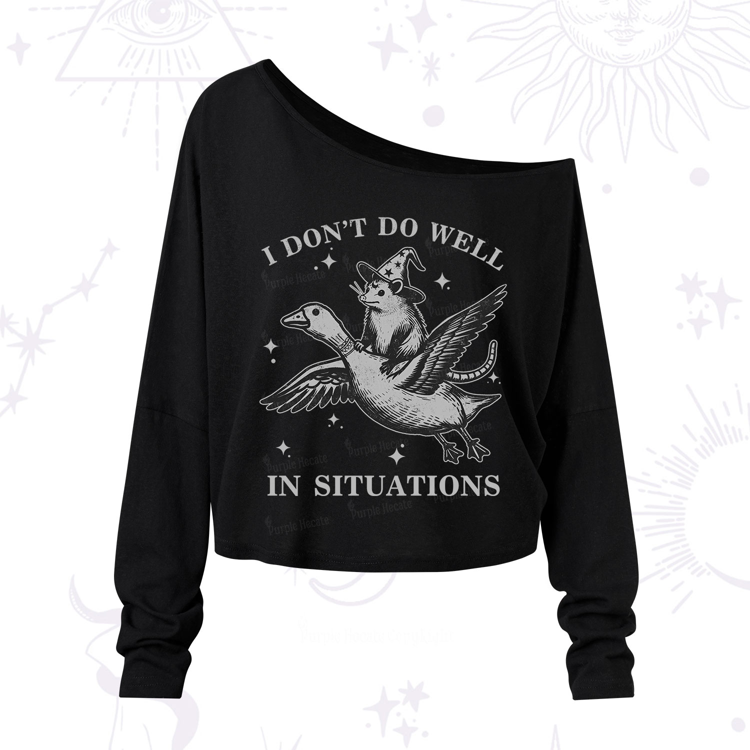 Purplehecate I Don't Do Well In Situations One Shoulder Long Sleeve Shirt