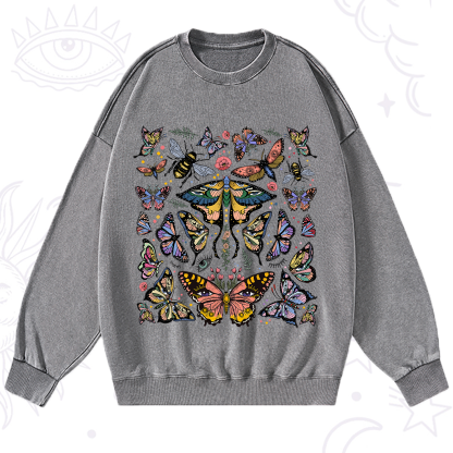 Purplehecate Mystical Butterfly & Moth Washed Sweatshirt