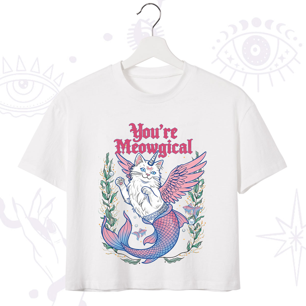 Purplehecate You're Meowgical Crop T-Shirt