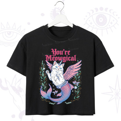 Purplehecate You're Meowgical Crop T-Shirt