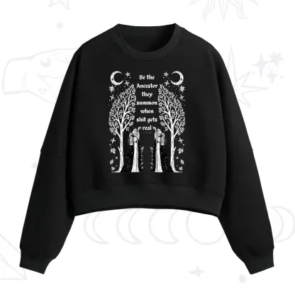 Purplehecate Be The Ancestor They Summon When Shit Gets Real Fleece Cropped Sweatshirt