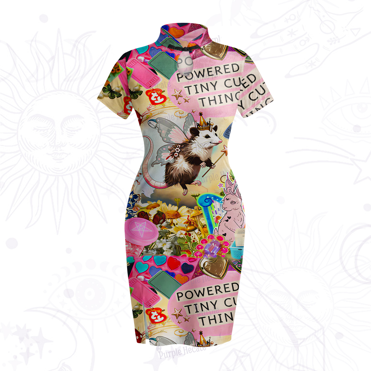 Purplehecate The Opossum Queen's Hoard Velvet Bodycon Dress