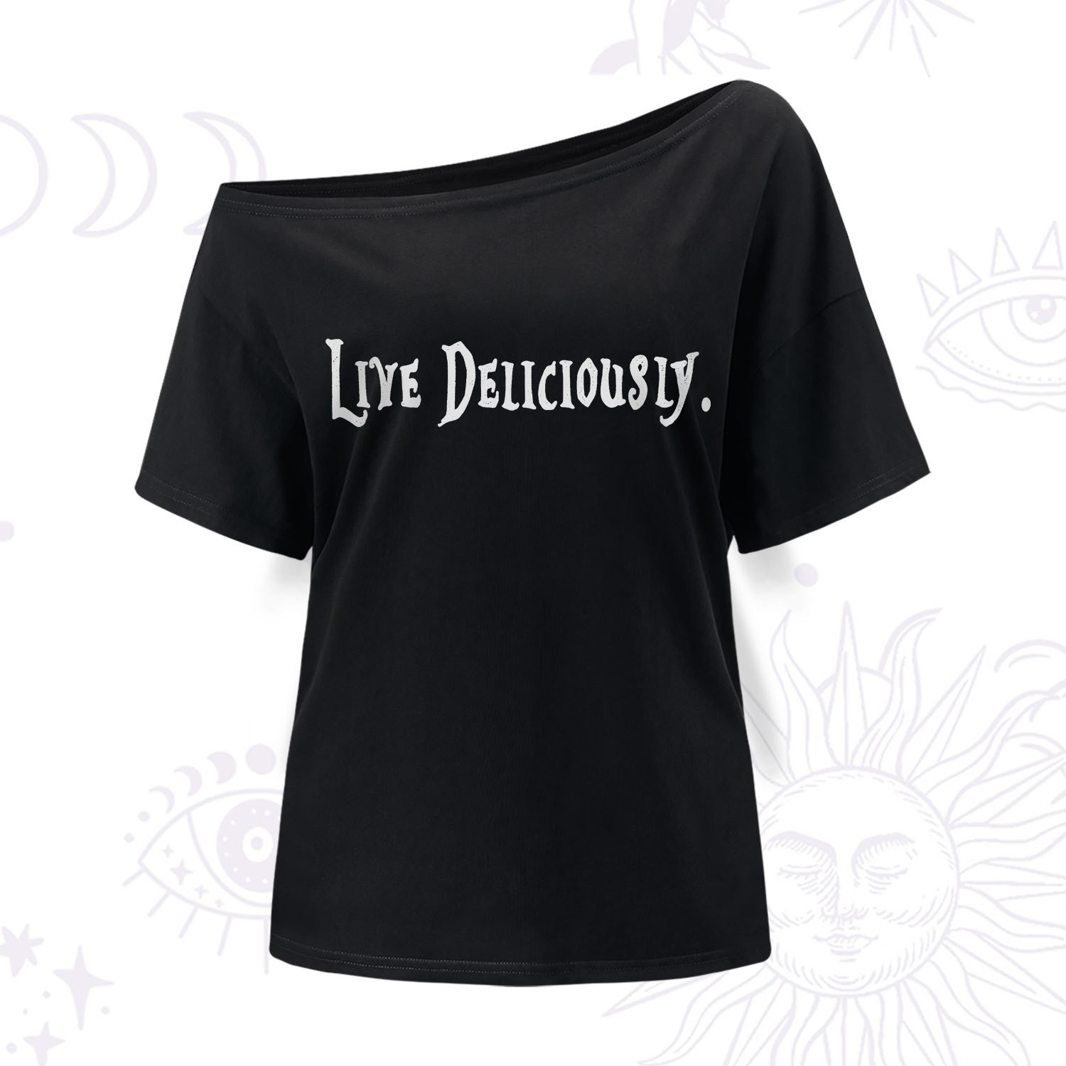 Purplehecate Live Deliciously One Shoulder T-Shir