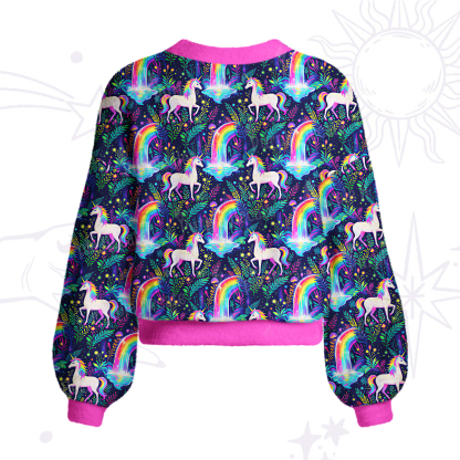 Purplehecate Rainbow Forest Unicorn Magic Cardigan Sweaters