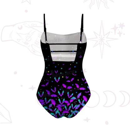 Purplehecate Rainbow Bat Slim-Strap Swimsuit