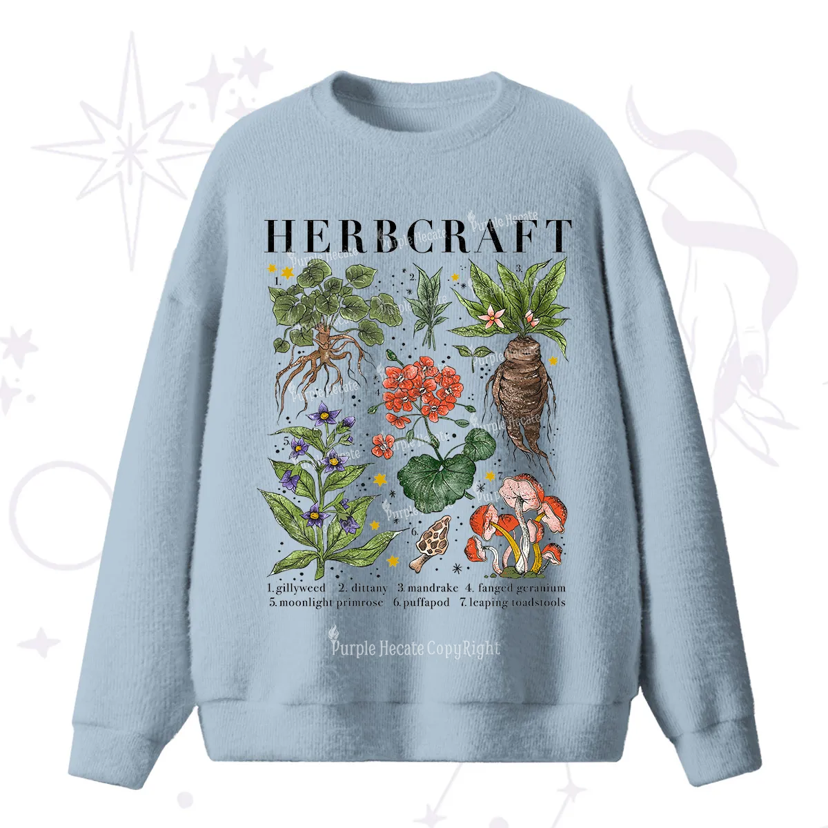 Purplehecate Magical Herbcraft Fuzzy Ugly Sweater