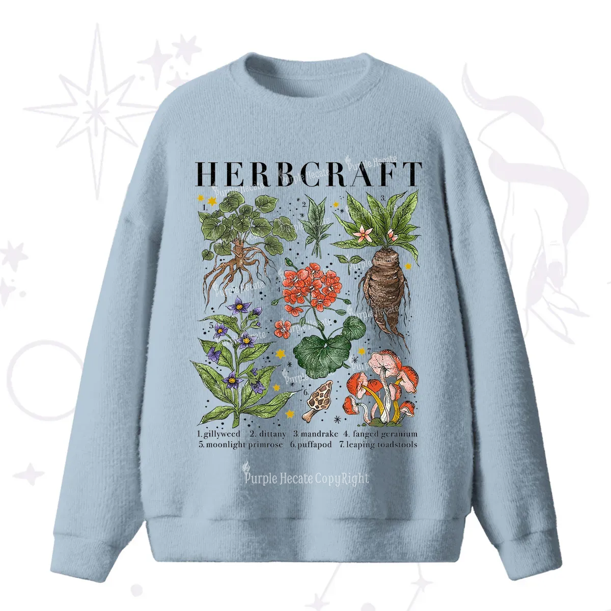 Purplehecate Magical Herbcraft Fuzzy Ugly Sweater