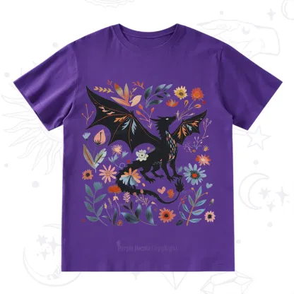 Purplehecate Vintage Fantasy Wyvern Bookish T-Shirt
