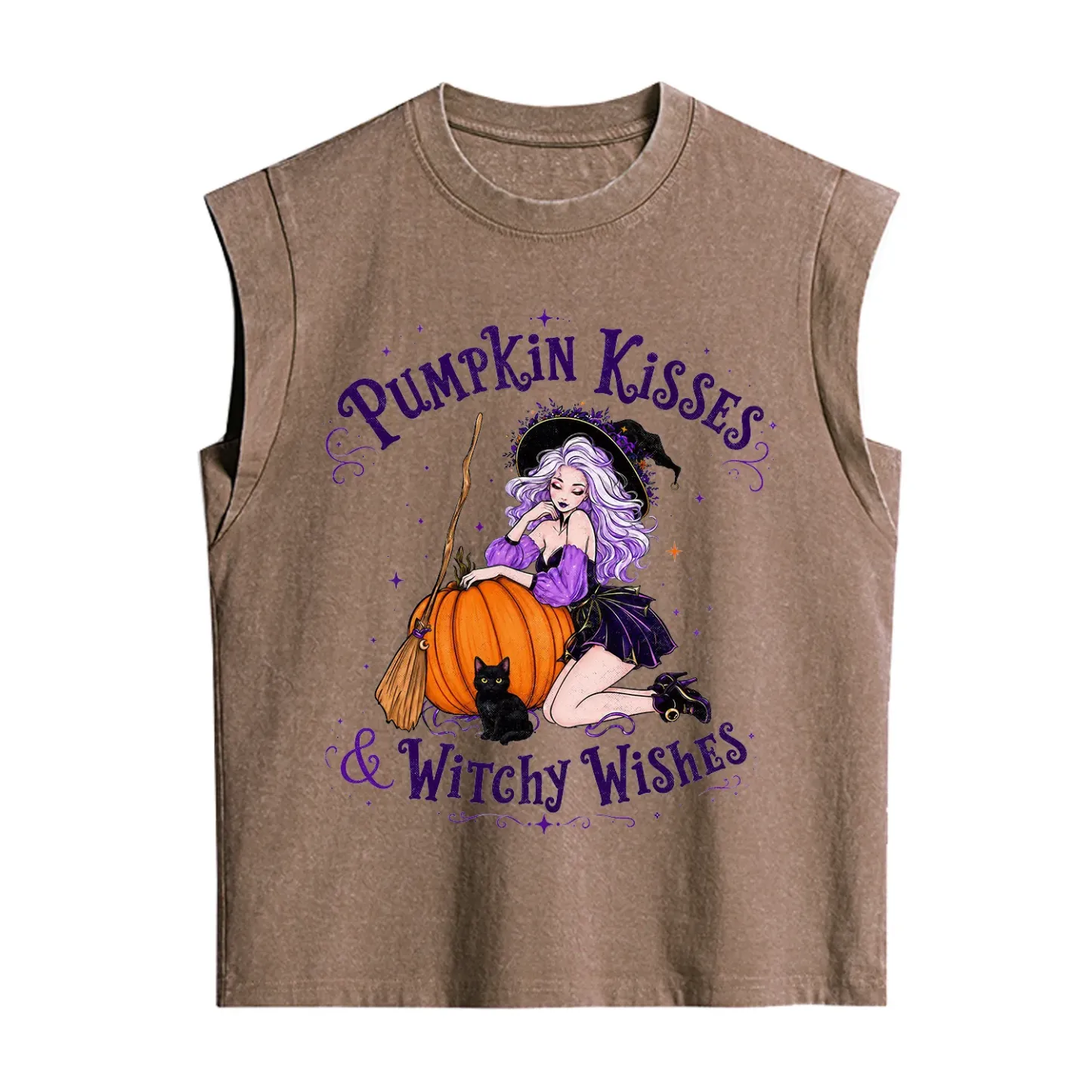 Purplehecate Pumpkin Kisses & Witchy Wishes Vintage Washed Tank