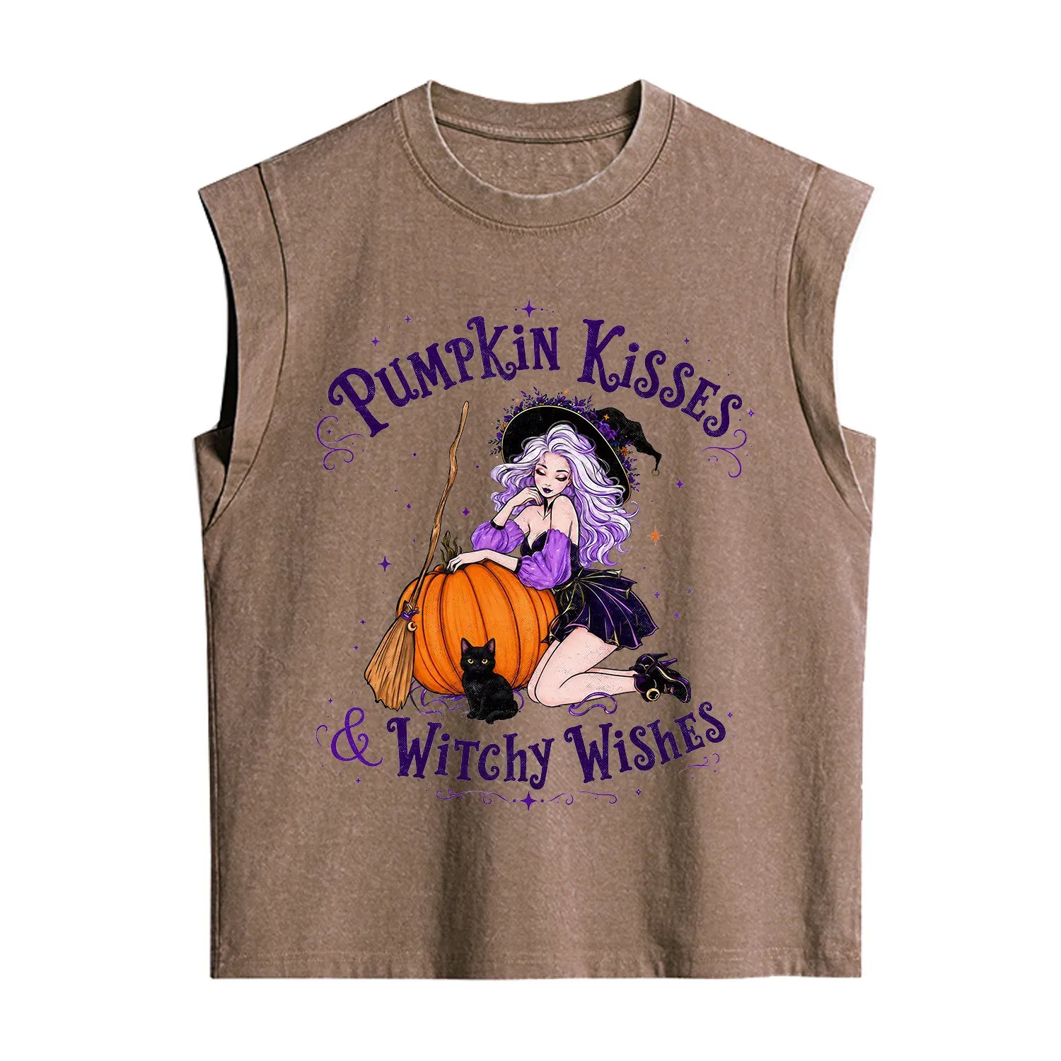 Purplehecate Pumpkin Kisses & Witchy Wishes Vintage Washed Tank