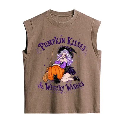 Purplehecate Pumpkin Kisses & Witchy Wishes Vintage Washed Tank