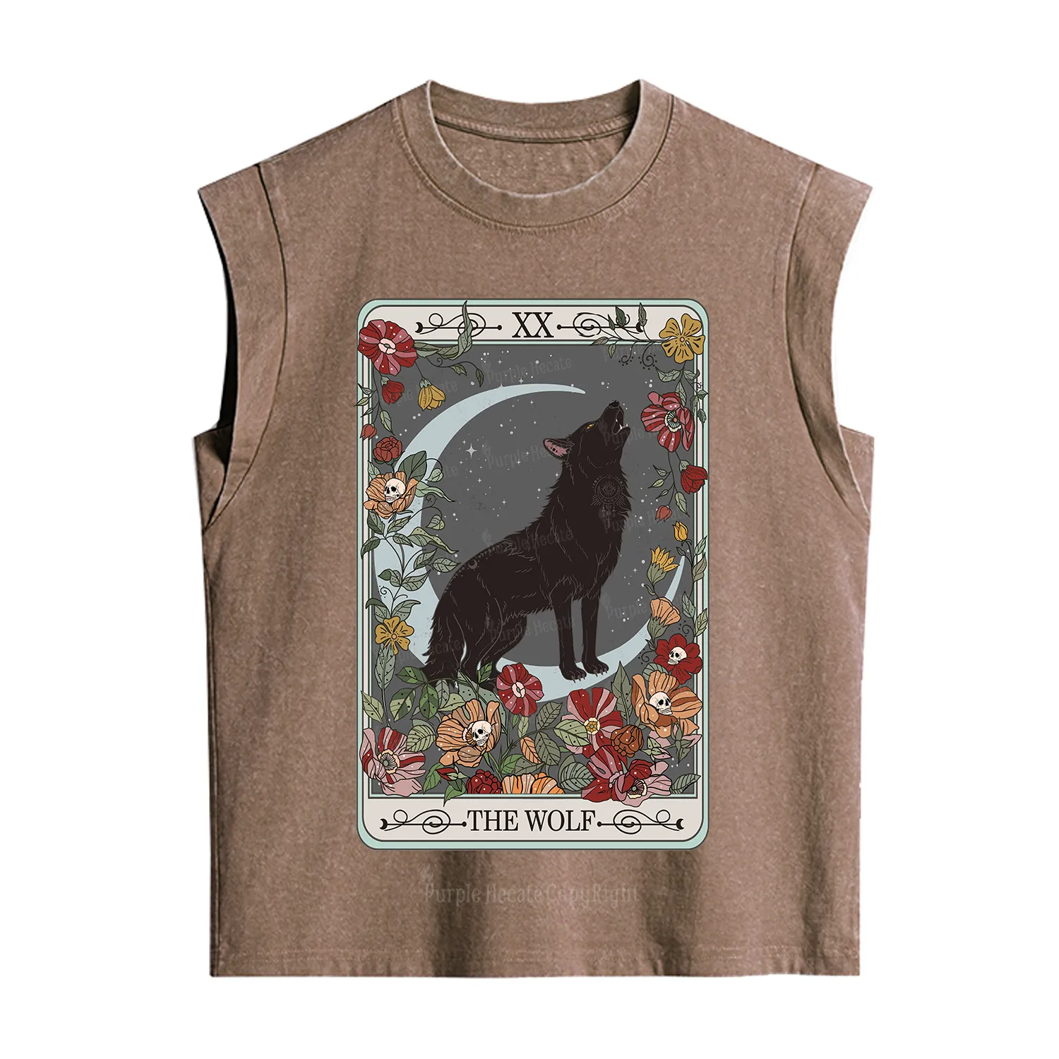 Purplehecate The Wolf Tarot Vintage Washed Tank
