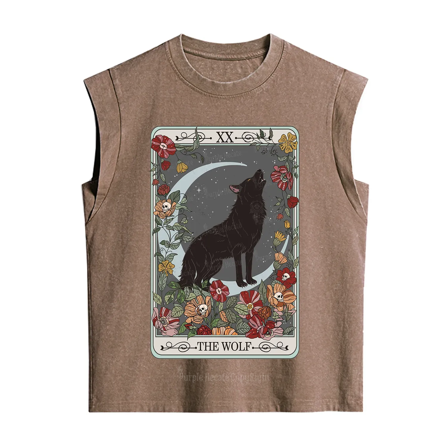 Purplehecate The Wolf Tarot Vintage Washed Tank