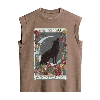 Purplehecate The Wolf Tarot Vintage Washed Tank