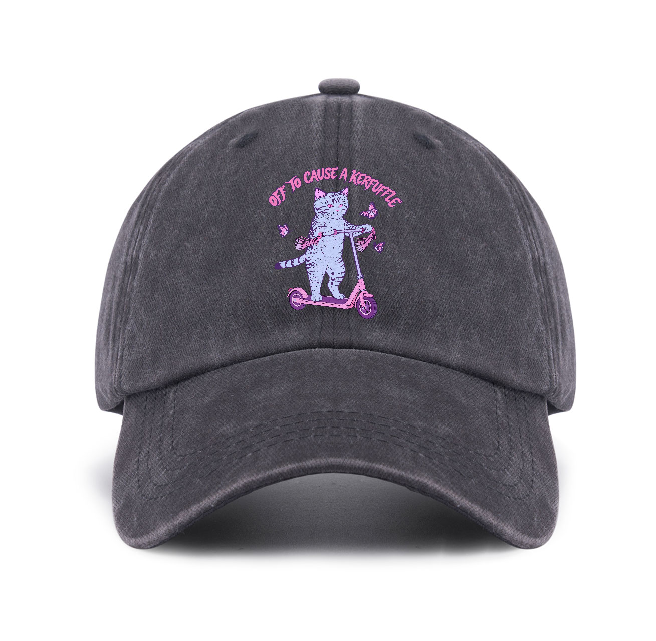 Purplehecate Off To Cause A Kerfuffle Cat Baseball Cap