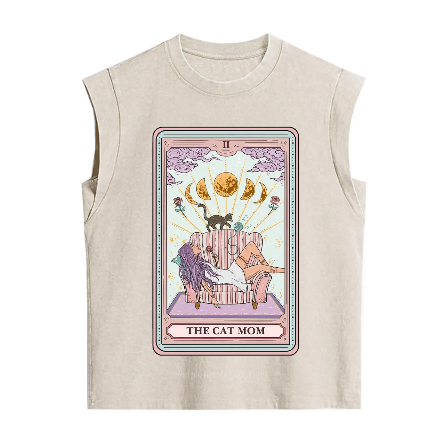 Purplehecate The Cat Mom Tarot Vintage Washed Tank