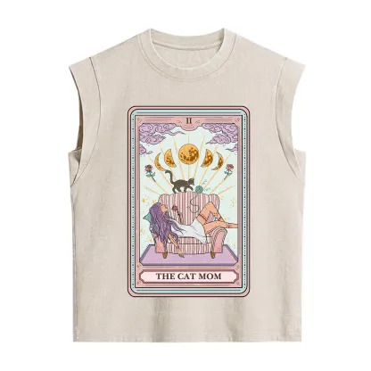 Purplehecate The Cat Mom Tarot Vintage Washed Tank