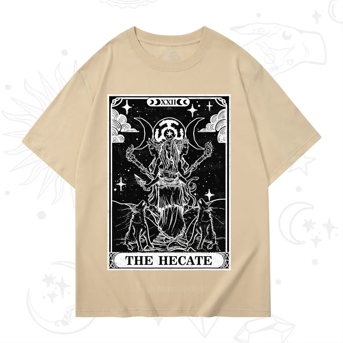 Purplehecate The Dark Moon Goddess Hecate Tarot T-Shirt