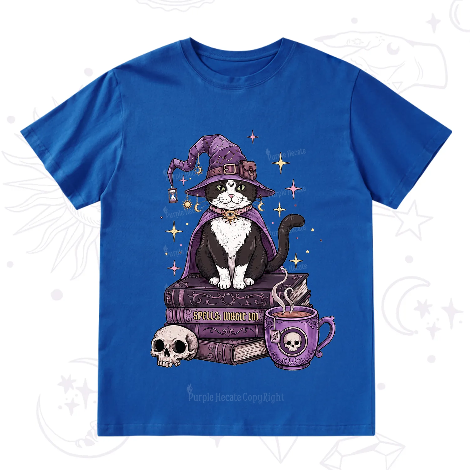 Purplehecate Witchy Cat Spell Books T-Shirt