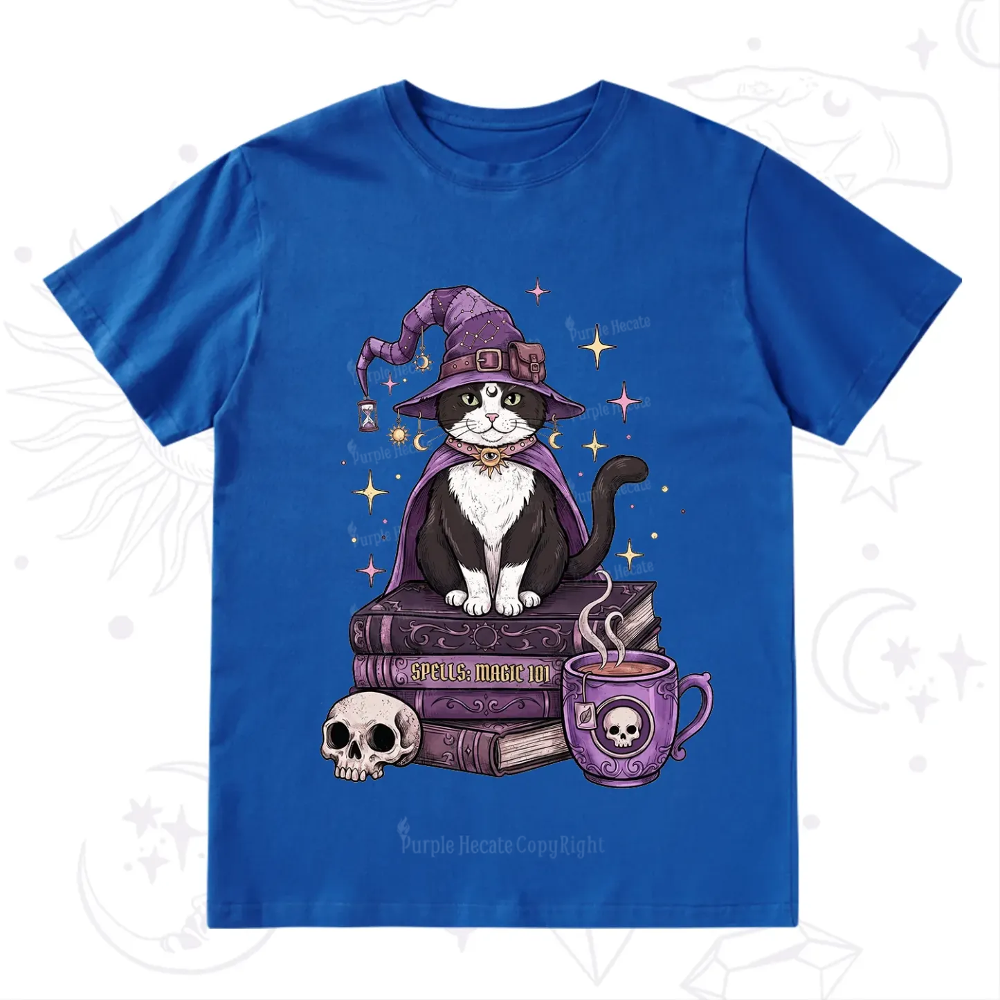 Purplehecate Witchy Cat Spell Books T-Shirt