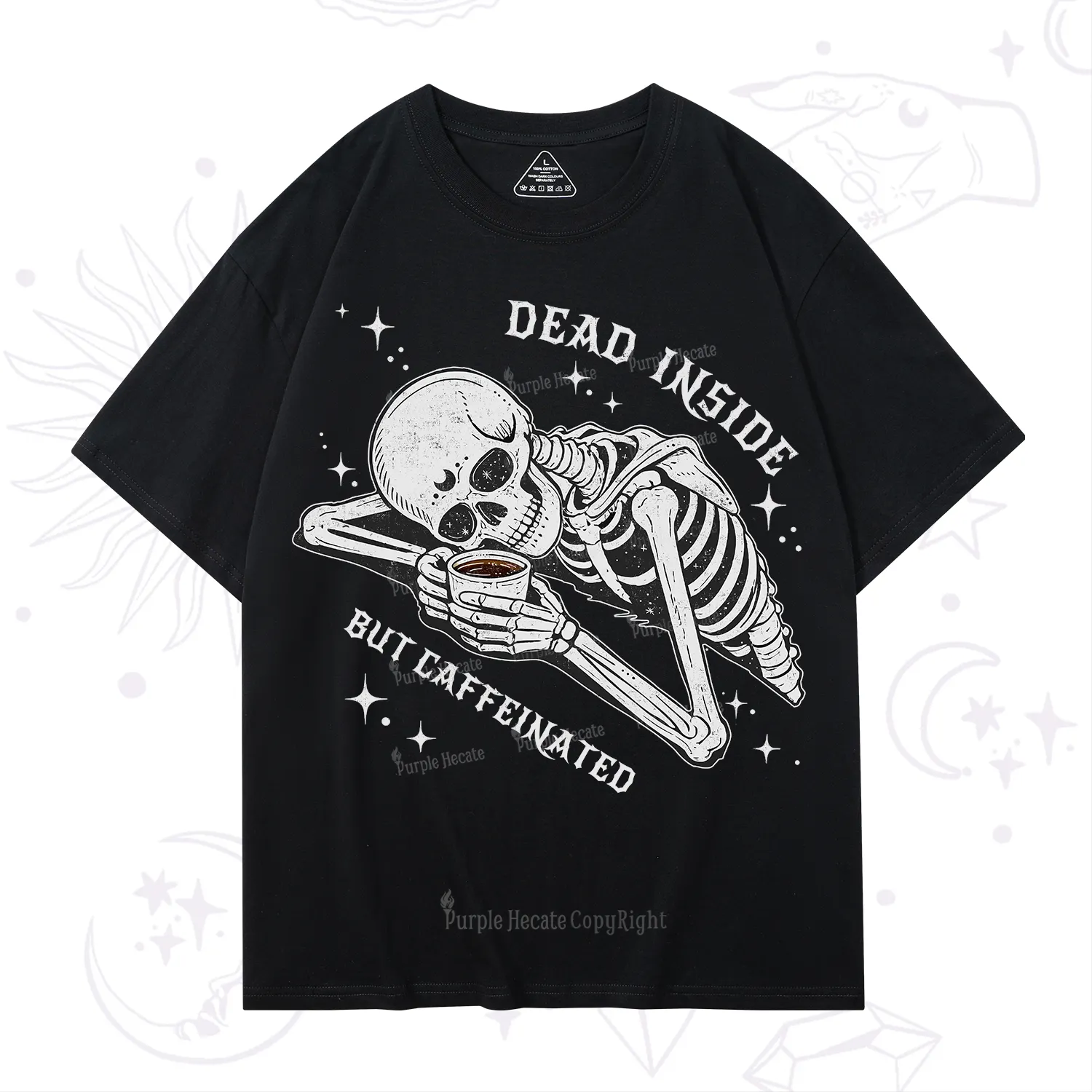 Purplehecate Dead Inside But Caffeinated T-Shirt