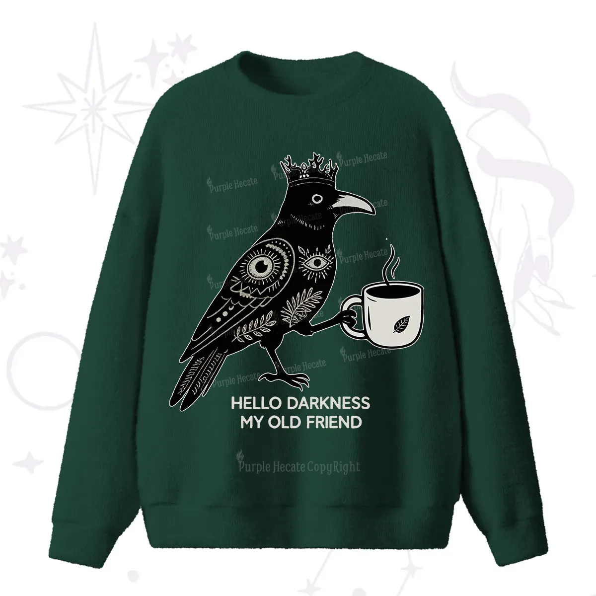 Purplehecate Hello Darkness My Old Friend Fuzzy Ugly Sweater