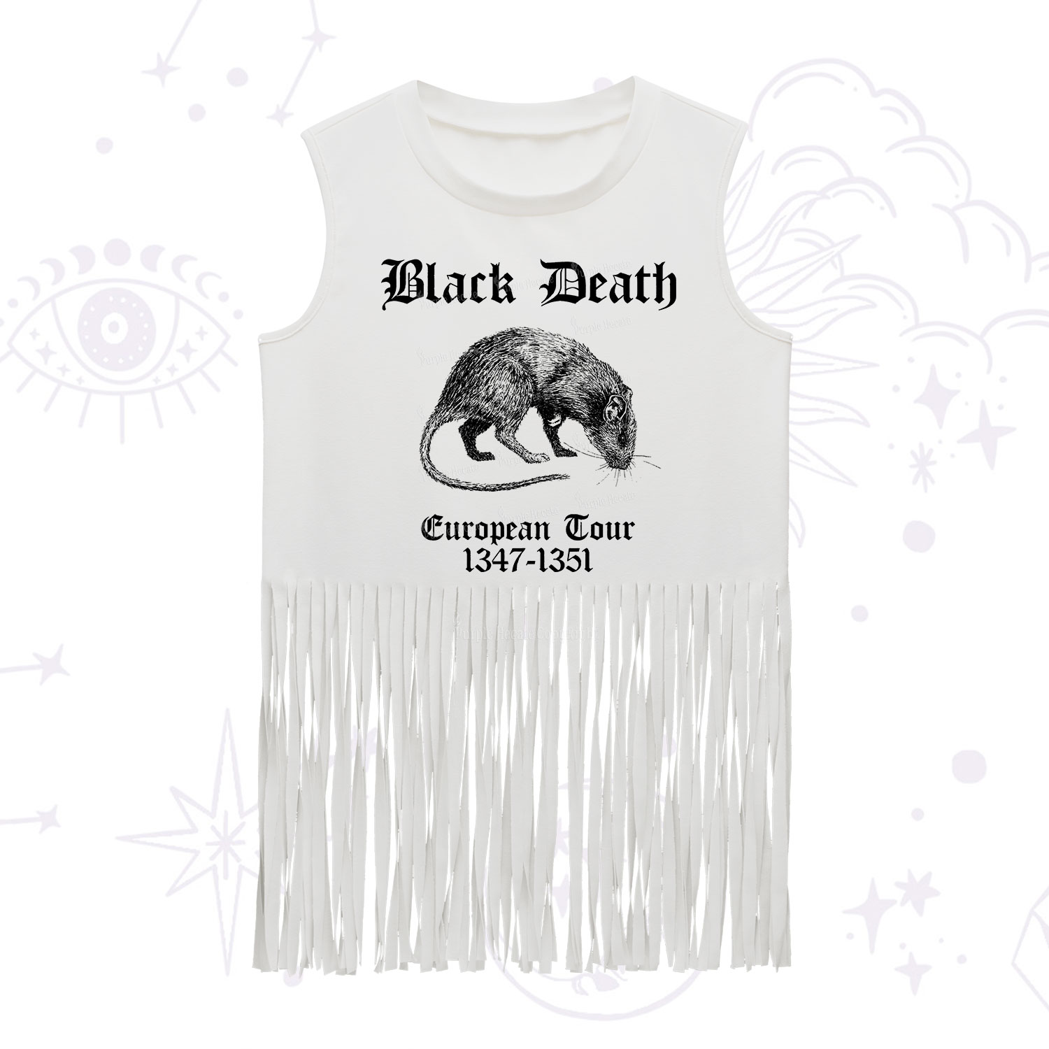 Purplehecate Black Death European Tour Fringe Tank Top