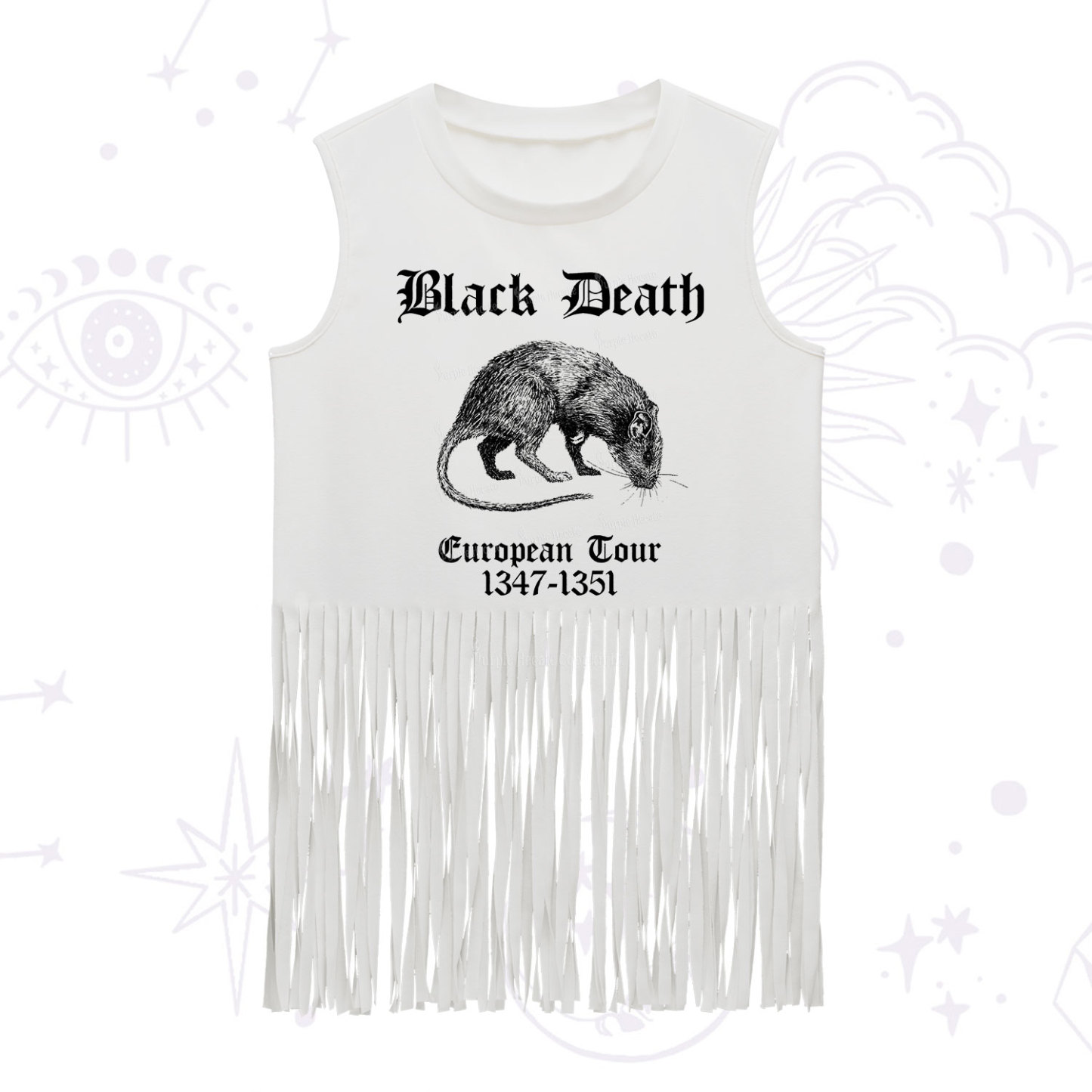 Purplehecate Black Death European Tour Fringe Tank Top