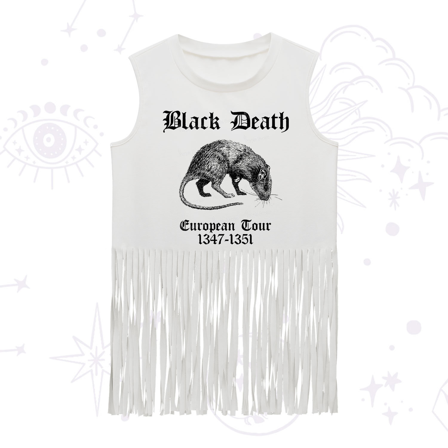 Purplehecate Black Death European Tour Fringe Tank Top