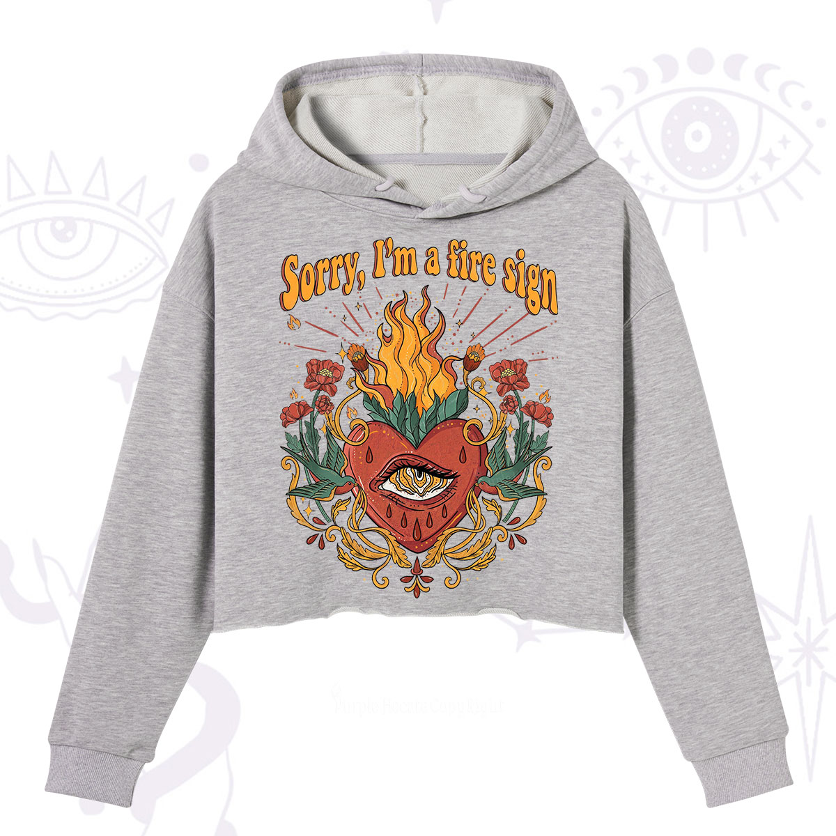 Purplehecate Sorry I'm A Fire Sign Crop Hoodie