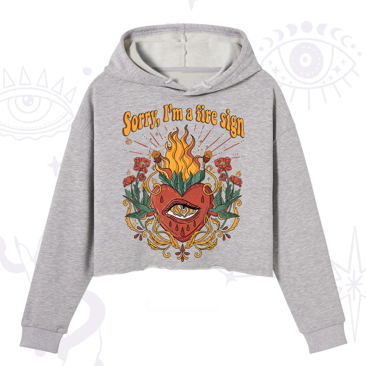 Purplehecate Sorry I'm A Fire Sign Crop Hoodie