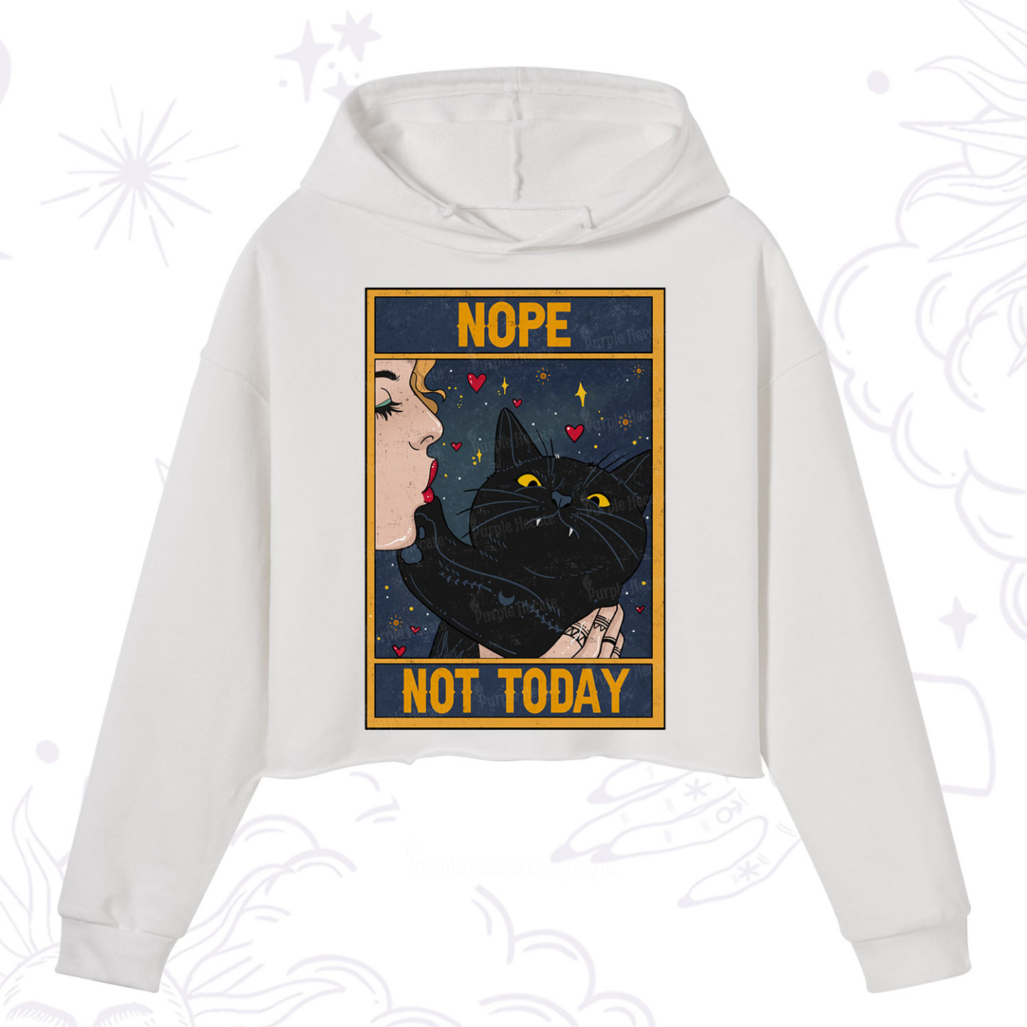 Purplehecate The Nope Not Today Tarot Crop Hoodie